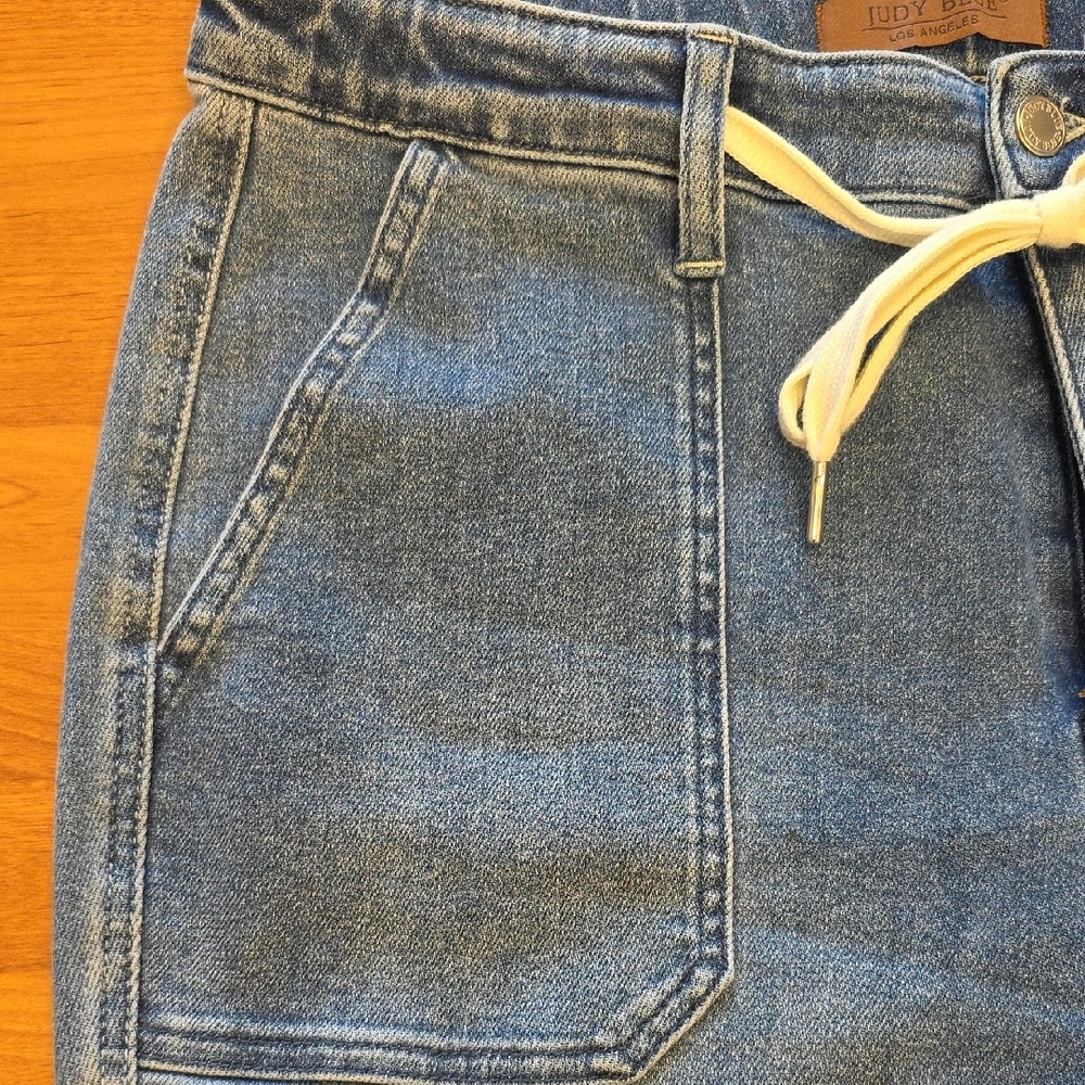 Judy Blue High Rise Yellow Drawstring Jeans - Picture 4 of 6